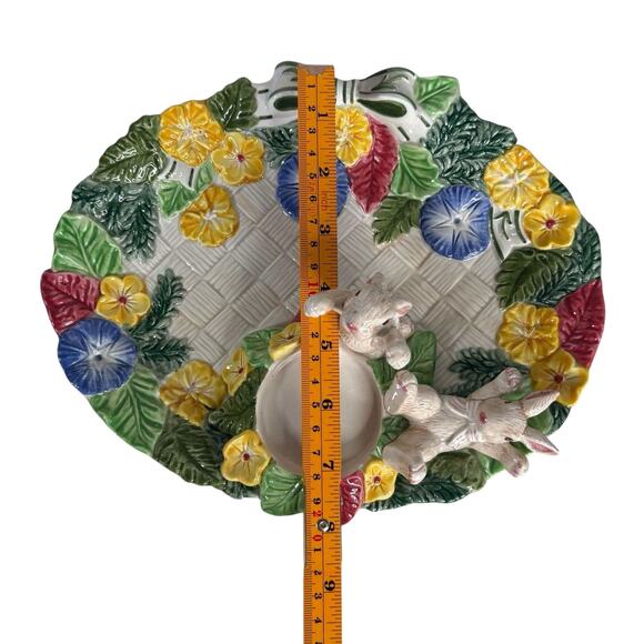 Fitz & Floyd Bunnies & Blooms Rabbit Floral Candle Holder 2” Votive Easter - Picture 5 of 7